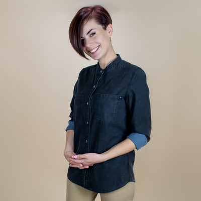 SPLICE clothing Dubai Reversible Snap-Up Shirt black