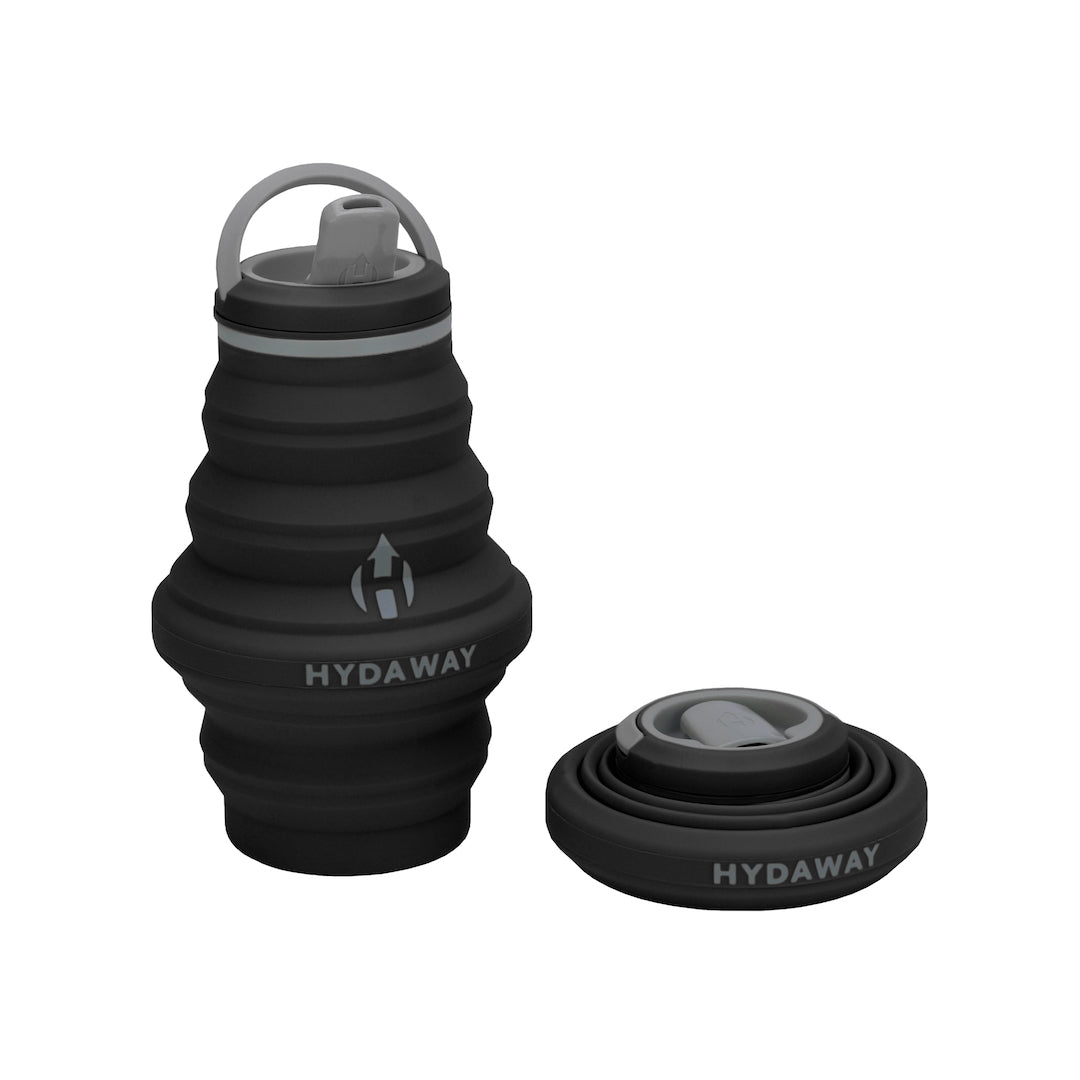 Hydaway 17 oz collapsible water bottle black