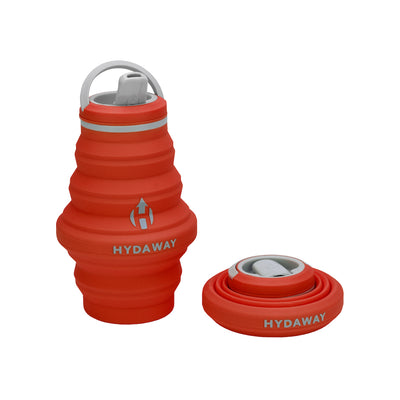 Hydaway 17 oz collapsible water bottle red