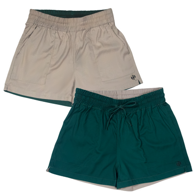 Splice Clothing Mundo Reversible Shorts Sand and Rainforest Green